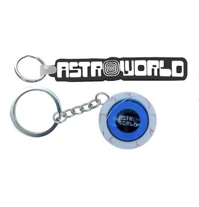 Pre-owned Travis Scott Astroworld 2021 Eyeball + Spellout Keychains In White