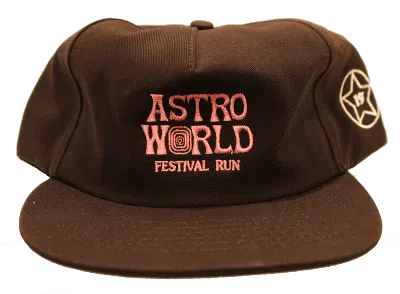 Pre-owned Travis Scott Astroworld Festival Run Hat In Chocolate