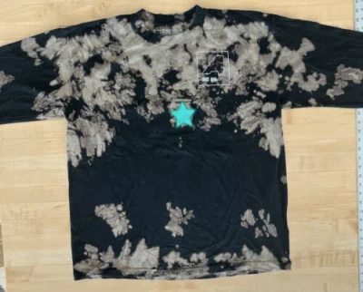 Pre-owned Travis Scott Astroworld Long Sleeve Tee Bleached Black Size Large Rare