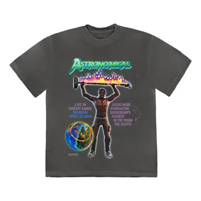 Travis Scott Back Bling T-shirt 'washed Black' In Gray