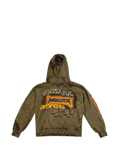 Travis Scott Bazaar Graphic Hoodie In Brown