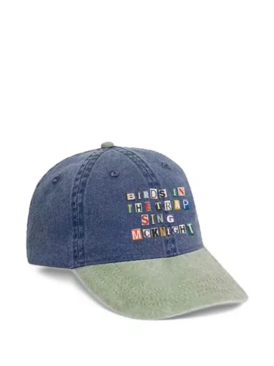 Travis Scott Birds In The Trap Sing Mcknight Washed Denim Cap In Blue