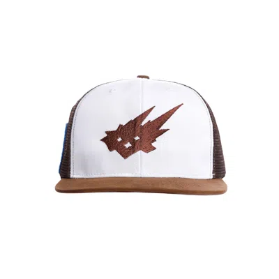 Pre-owned Travis Scott Cacti Heritage Seal Trucker Hat In White/black/brown In Multi
