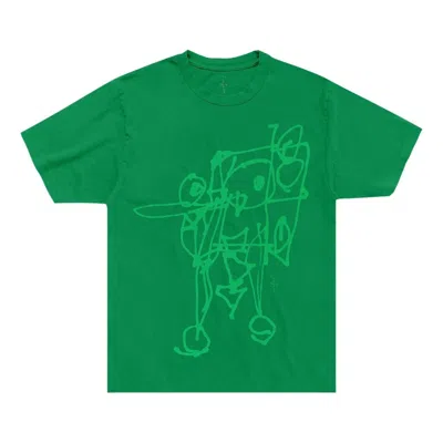 Travis Scott Cactus Jack By  X Spongebob Doodlebob T-shirt 'green'
