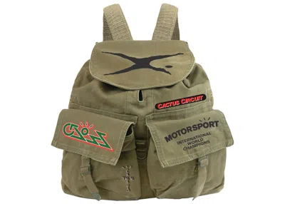 Pre-owned Travis Scott Cactus Jack Canvas Backpack In Olive