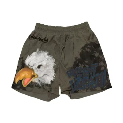 Pre-owned Travis Scott Cactus Jack For Fragment Imagination Shorts In Olive