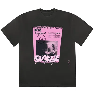 Pre-owned Travis Scott Cactus Jack For Fragment Pink Sunrise T-shirt In Washed Black