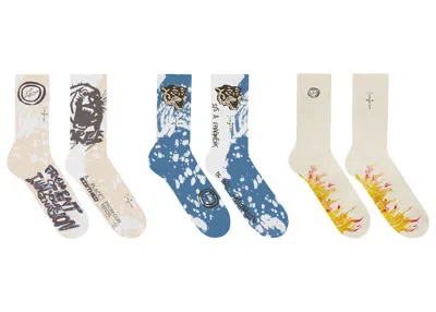 Pre-owned Travis Scott Cactus Jack For Fragment Socks (3 Pack)