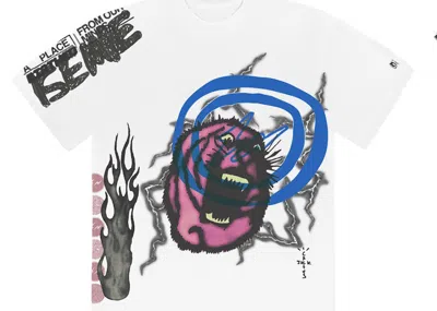Pre-owned Travis Scott Cactus Jack For Fragment Sunrise Tee Shirt In White
