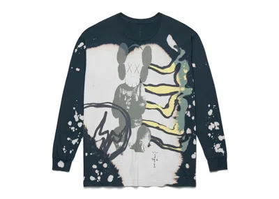 Pre-owned Travis Scott Cactus Jack + Kaws For Fragment Long Sleeve Tee Shirt In Grey