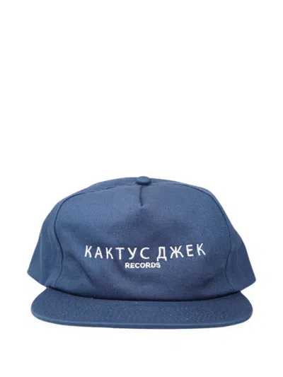 Travis Scott Cactus Jack Logo-embroidered Cap In Blue