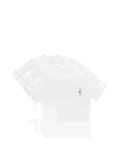 Travis Scott Cactus Jack Logo-print T-shirt (set Of Three) In White