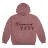 Travis Scott Cactus Jack S22 For Mastermind Skull Zip Up Hoodie 'washed Red' In Brown