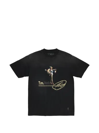 Travis Scott Cactus Jack X Fragment X Takashi Murakami Tokyo Jack T-shirt In Black