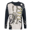 Travis Scott Cactus Jack X Kaws For Fragment L/s Tee 'grey' In Black