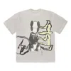 Travis Scott Cactus Jack X Kaws For Fragment Tee 'vintage Wash' In Neutral