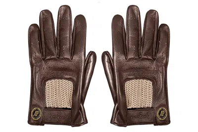 Pre-owned Travis Scott Cj X Audemars Piguet Leather Gloves Brown