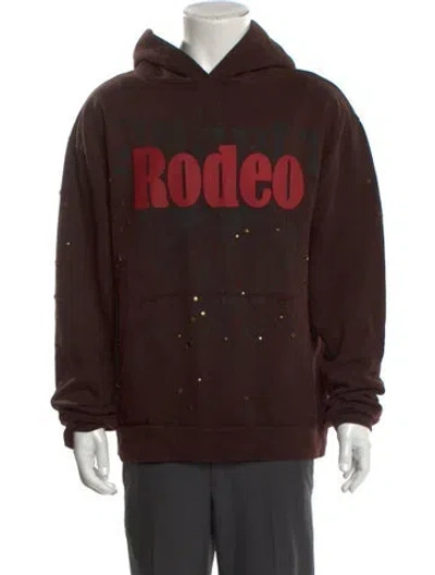Pre-owned Travis Scott Graphic Print Crew Neck Hoodie In Brown