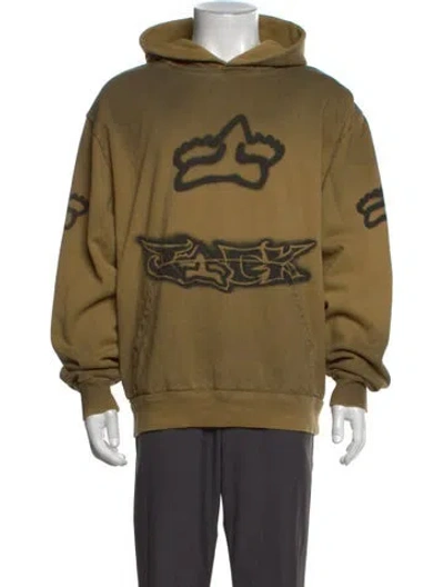 Pre-owned Travis Scott Graphic Print Crew Neck Hoodie In Green