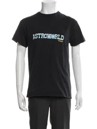 Pre-owned Travis Scott Graphic Print Crew Neck T-shirt In Black