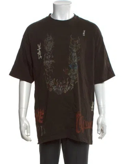 Pre-owned Travis Scott Graphic Print Crew Neck T-shirt In Brown