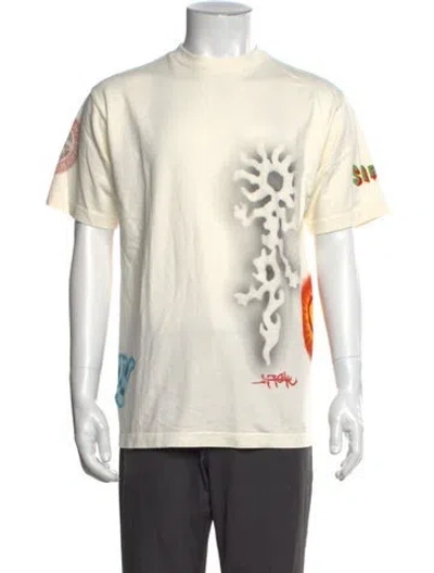 Pre-owned Travis Scott Graphic Print Crew Neck T-shirt In Neutrals