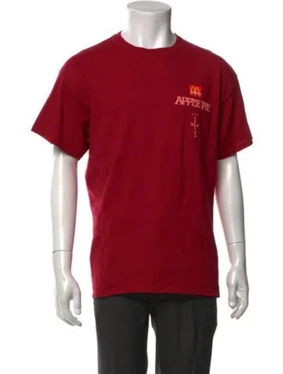 Pre-owned Travis Scott Graphic Print Crew Neck T-shirt In Red