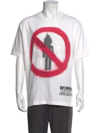 Pre-owned Travis Scott Graphic Print Crew Neck T-shirt In White