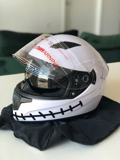 Pre-owned Travis Scott Jack Boys Racing Helmet In White