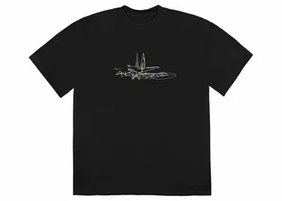 Pre-owned Travis Scott Men's Jordan X  Cactus Jack Scribble Tee Shirt In Black