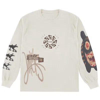 Pre-owned Travis Scott Men's  Air Records Long Sleeve T-shirt In Natural