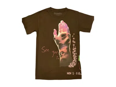Pre-owned Travis Scott Men's  All Seeing Hands Tee T-shirt In Brown