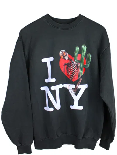 Pre-owned Travis Scott Men's  Astroworld I Love Ny Crewneck Sweatshirt In Black