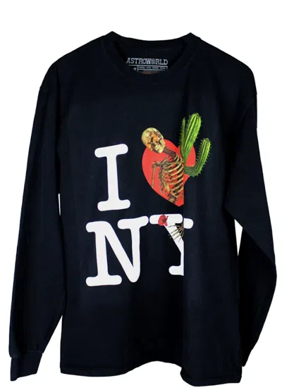 Pre-owned Travis Scott Men's  Astroworld I Love Ny Long Sleeve Tee Shirt In Black