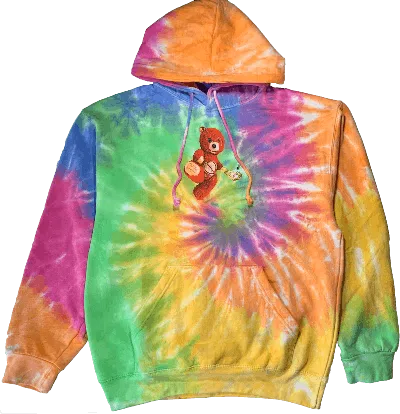 Pre-owned Travis Scott Men's  Astroworld Tour Skipping Bear Hoodie In Tie Dye In Multi