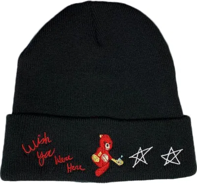 Pre-owned Travis Scott Men's  Astroworld Tour Wish You Were Here Beanie In Black