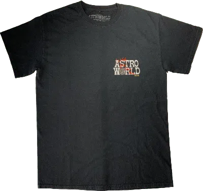 Pre-owned Travis Scott Men's  Astroworld Tour Wish You Were Here Tee Shirt In Black