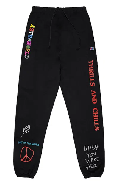 Pre-owned Travis Scott Men's  Astroworld World Peace Sweatpants In Black