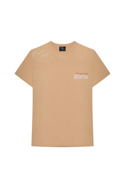 Pre-owned Travis Scott Men's  Astroworld X Dsm Ny Wish You Were Here Tee Shirt In Tan