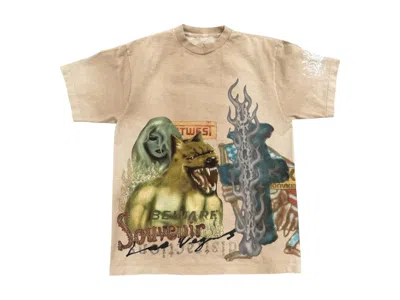 Pre-owned Travis Scott Men's  Bazaar Souvenir Tee Shirt In Brown