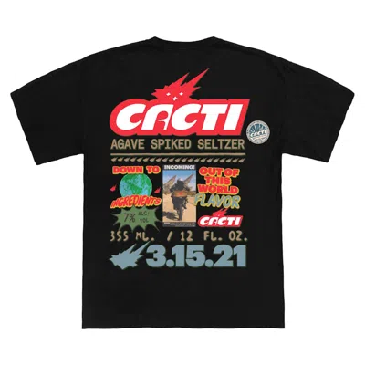 Pre-owned Travis Scott Men's  Cacti Down To Earth Tee Shirt 1 Tee Shirt In Black