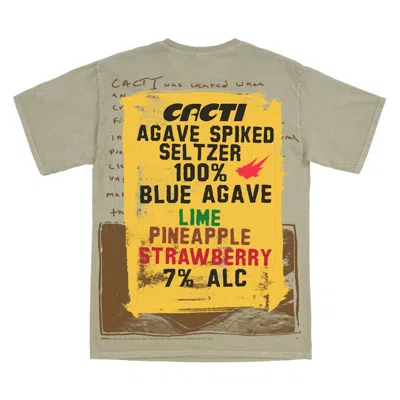 Pre-owned Travis Scott Men's  Cacti Painted Sign Tee Shirt Tee Shirt In Olive