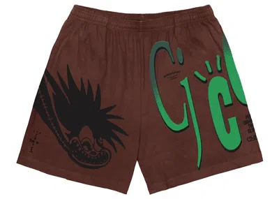 Pre-owned Travis Scott Men's  Cactus Jack Cj Cc Shorts In Brown