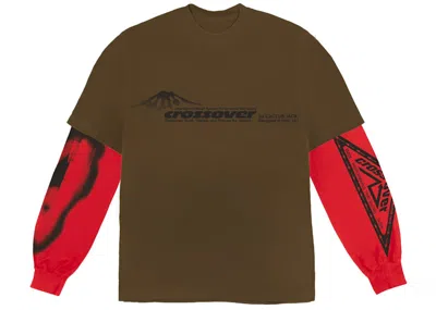 Pre-owned Travis Scott Men's  Cactus Jack Crossover Longsleeve Tee Shirt In Brown