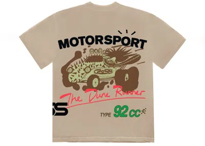 Pre-owned Travis Scott Men's  Cactus Jack Motor Sport Tee Shirt In Tan