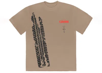 Pre-owned Travis Scott Men's  Cactus Jack Racetrack Tee Shirt In Tan