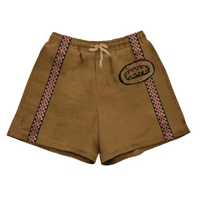 Pre-owned Travis Scott Men's  Cactus Jack Stripe Short In Brown