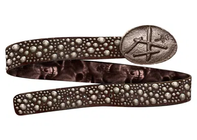 Pre-owned Travis Scott Men's  Cactus Jack Studded Belt In Brown