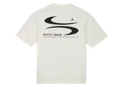 Pre-owned Travis Scott Men's  Cactus Jack X Jordan Mj Ts Logo Tee Shirt In Sail