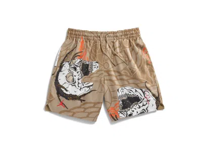 Pre-owned Travis Scott Men's  Cactus Jack X Jordan Pool Short In Khaki